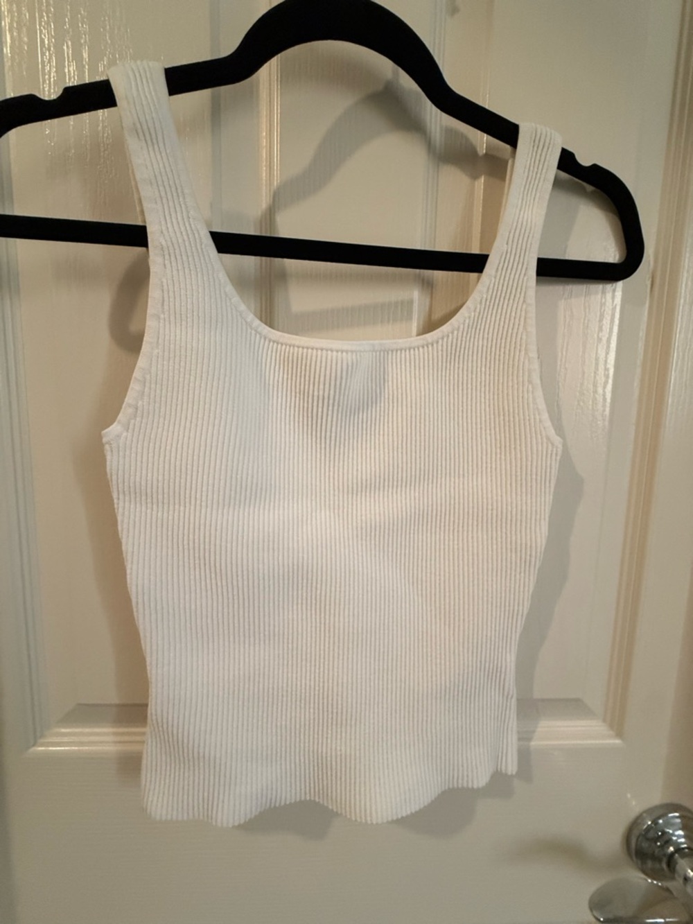 Women's Ribbed Square-Neck Tank Top - White